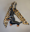 Leopard Scarf Dachshund bag charm