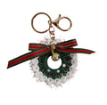 Christmas Wreath Keychain with Bell & Bow